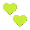 Pastease Love: Glow-In-The-Dark Neon Yellow Heart Pasties Nipple Covers