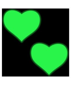 Pastease Love: Glow-In-The-Dark Neon Yellow Heart Pasties Nipple Covers