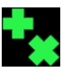 Pastease Plus X: Glow-In-The-Dark Neon Yellow Cross Pasties Nipple Covers