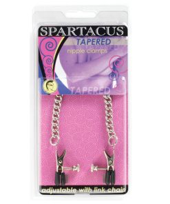 Spartacus Adjustable Tapered Nipple Clamps With Curbed Chain
