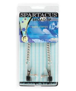 Adjustable Broad Tip Nipple Clamps With Curbed Chain