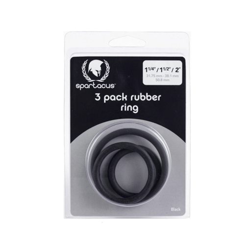 Spartacus Rubber Cock Ring (Set Of 3)