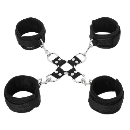Sportsheets 5-Piece Adjustable Hog Tie & Cuff Set Black - Image 4