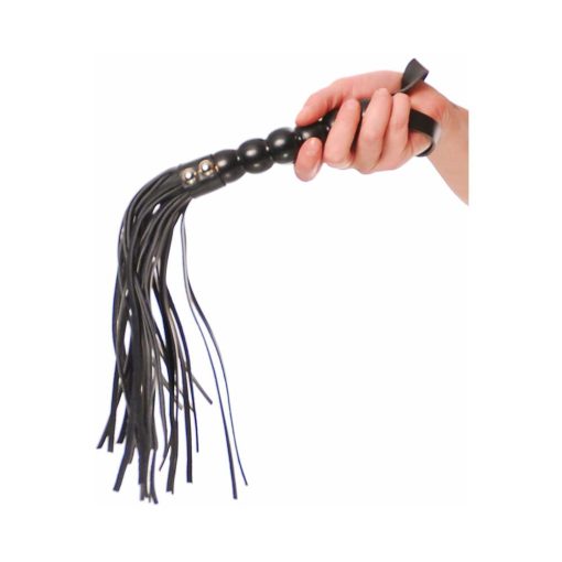 Fetish Fantasy Series Beaded Cat-O-Nine Tails Flogger Black - Image 2