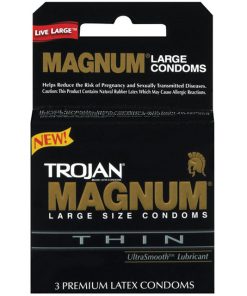 Trojan Magnum Thin Large Size Condoms With Ultrasmooth Lubricant 3-Pack