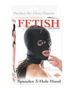 Fetish Fantasy Series Spandex 3-Hole Hood Black