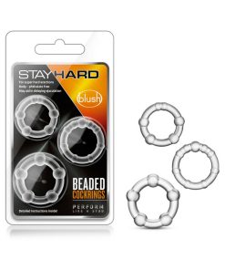 Stay Hard Beaded Cockrings 3-Piece Set Clear