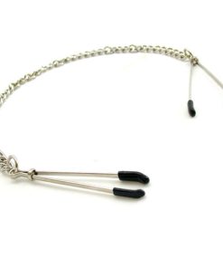H2H Nipple Clamps Tweezer With Chain (Chrome)