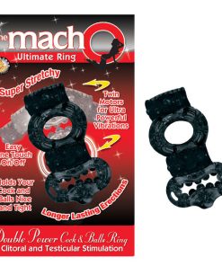 Macho 2X Power Cock & Balls Vibrating Ring (Black)