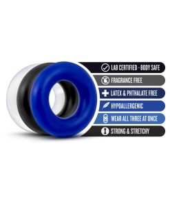Stay Hard Donut Rings 3-Piece Cockring Set Assorted Colors