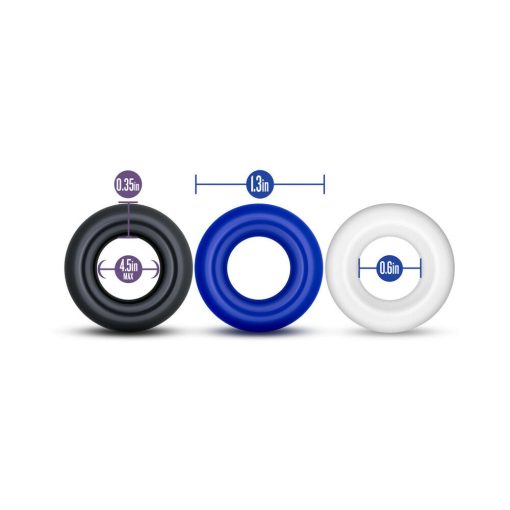 Stay Hard Donut Rings 3-Piece Cockring Set Assorted Colors - Image 8