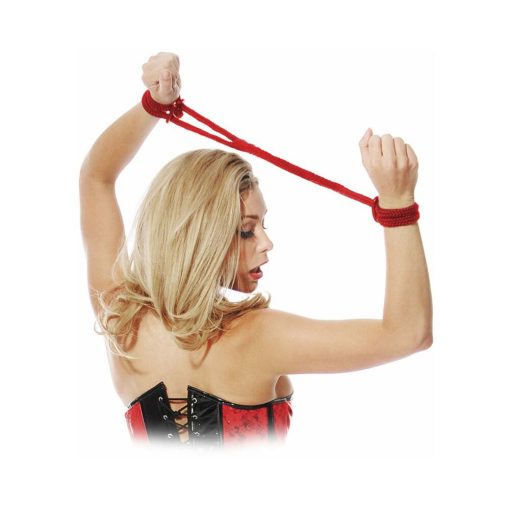 Fetish Fantasy Series Silk Rope Love Cuffs Red - Image 4