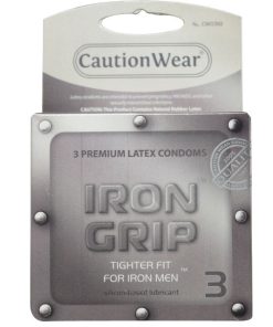 Caution Wear Iron Grip Condoms (3 Pack)
