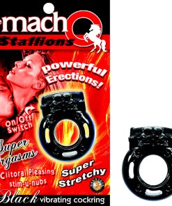 The Macho Stallions Vibrating Cock Ring (Black)