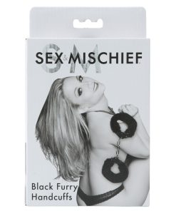 Sportsheets Sex & Mischief Furry Handcuffs Black