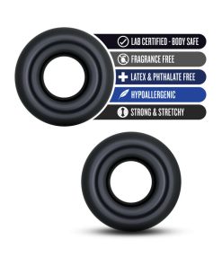 Stay Hard Donut Rings Oversized Cockring 2-Pack Black