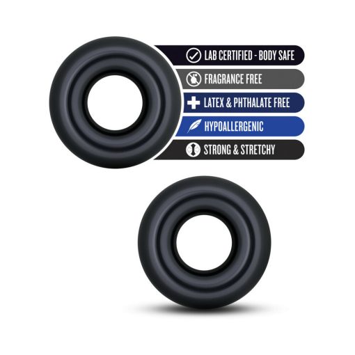 Stay Hard Donut Rings Oversized Cockring 2-Pack Black - Image 5