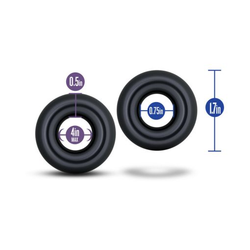 Stay Hard Donut Rings Oversized Cockring 2-Pack Black - Image 6