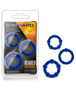 Stay Hard Beaded Cockrings 3-Piece Set Blue