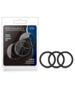 Performance Vs1 Pure Premium Silicone Cockrings 3-Pack Medium Black