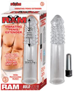 Ram 3.5In. Vibrating Penis Extender (Clear)