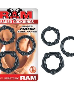 Ram Beaded Cockrings (Black)