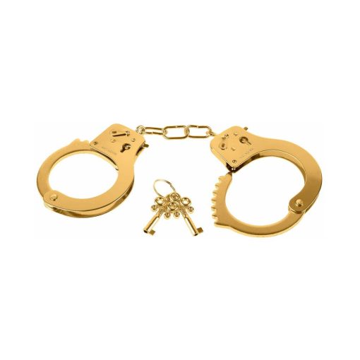 Fetish Fantasy Gold Metal Cuffs With Quick-Release Gold - Image 2