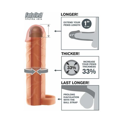 Fantasy X-Tensions Perfect 1 In. Extension With Ball Strap Beige - Image 4