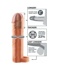 Fantasy X-Tensions Perfect 2 In. Extension With Ball Strap Beige