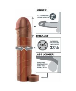 Fantasy X-Tensions Perfect 2 In. Extension With Ball Strap Brown