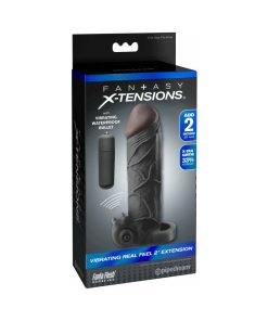 Fantasy X-Tensions Vibrating Real Feel 2 In. Extension With Ball Strap Black