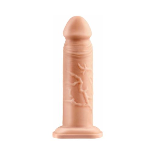 Fantasy X-Tensions 8 In. Silicone Hollow Extension With Adjustable Straps Beige - Image 2