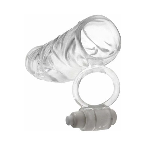 Fantasy X-Tensions Vibrating Super Sleeve 1 In. Extension With Ball Strap Clear - Image 3