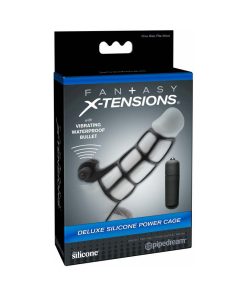 Fantasy X-Tensions Vibrating Deluxe Silicone Power Cage Black