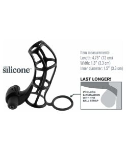 Fantasy X-Tensions Vibrating Deluxe Silicone Power Cage Black