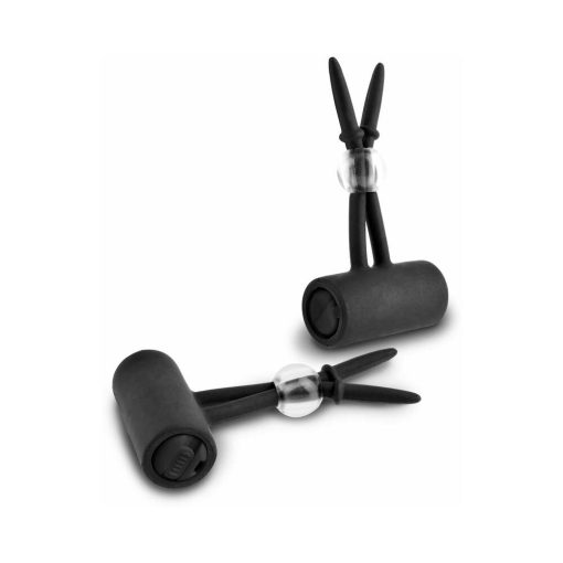 Fetish Fantasy Series Limited Edition Vibrating Silicone Nipple Lassos Black - Image 2