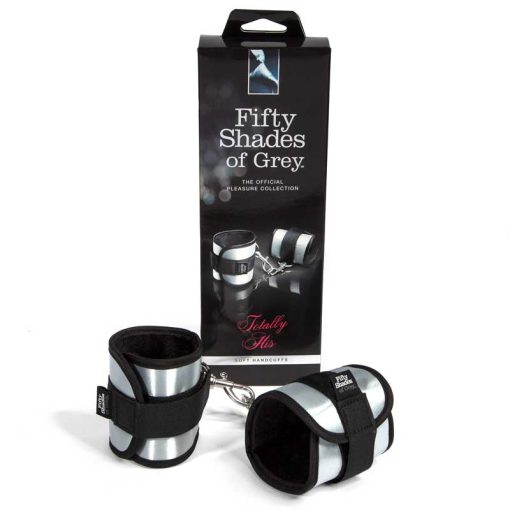 Fifty Shades Of Grey Totally His Soft Velcro Handcuffs Silver