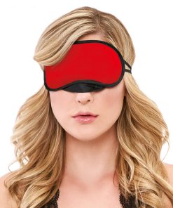 Lux Fetish Peek-A-Boo Love Mask Blindfold Red