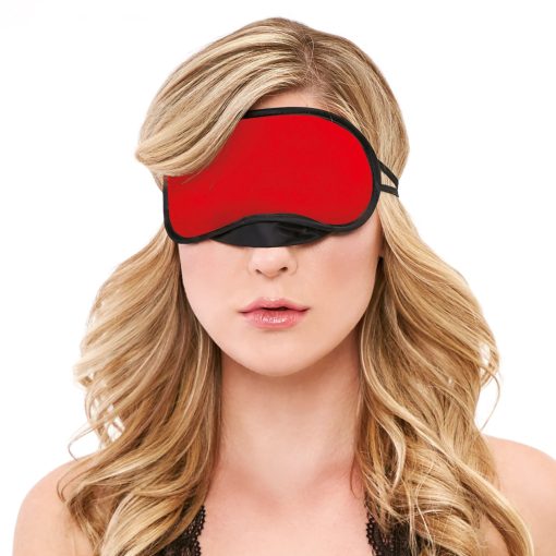 Lux Fetish Peek-A-Boo Love Mask Blindfold Red - Image 3