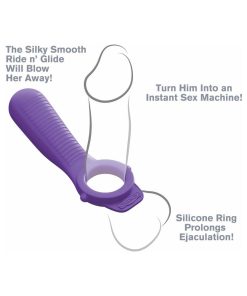 Fantasy C-Ringz Remote-Controlled Vibrating Ride N Glide Couples Ring Purple
