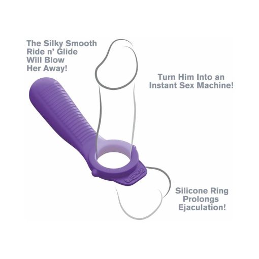 Fantasy C-Ringz Remote-Controlled Vibrating Ride N Glide Couples Ring Purple - Image 7