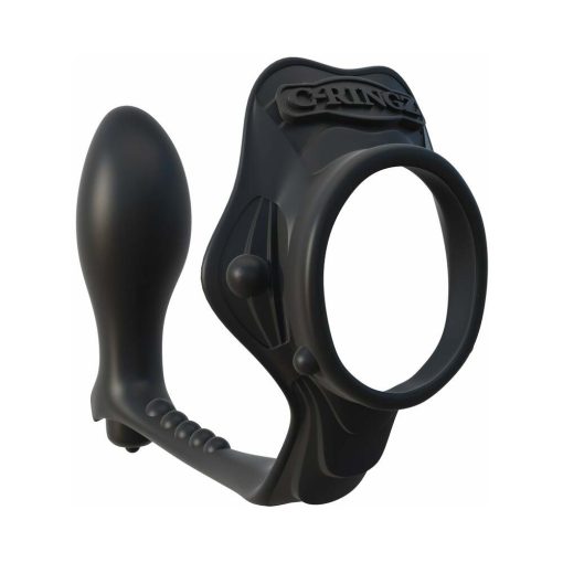 Fantasy C-Ringz Rock Hard Ass-Gasm Vibrating Silicone Cockring With Anal Plug Black - Image 2