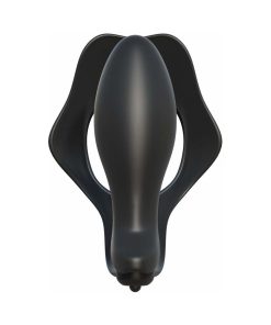 Fantasy C-Ringz Rock Hard Ass-Gasm Vibrating Silicone Cockring With Anal Plug Black