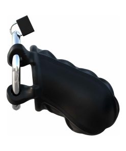 Fantasy C-Ringz Extreme Silicone Cock Blocker Locking Chastity Cage Black