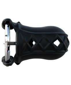 Fantasy C-Ringz Extreme Silicone Cock Blocker Locking Chastity Cage Black