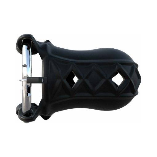Fantasy C-Ringz Extreme Silicone Cock Blocker Locking Chastity Cage Black - Image 4