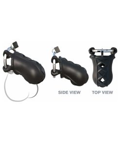 Fantasy C-Ringz Extreme Silicone Cock Blocker Locking Chastity Cage Black