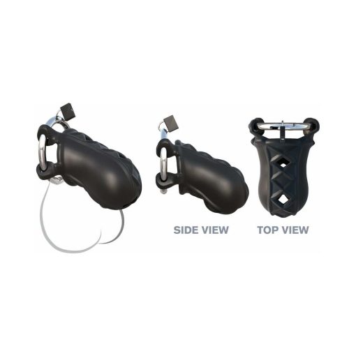 Fantasy C-Ringz Extreme Silicone Cock Blocker Locking Chastity Cage Black - Image 7