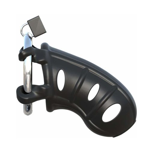 Fantasy C-Ringz Hardcore Silicone Cock Blocker Locking Chastity Cage Black - Image 2