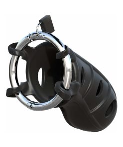 Fantasy C-Ringz Hardcore Silicone Cock Blocker Locking Chastity Cage Black